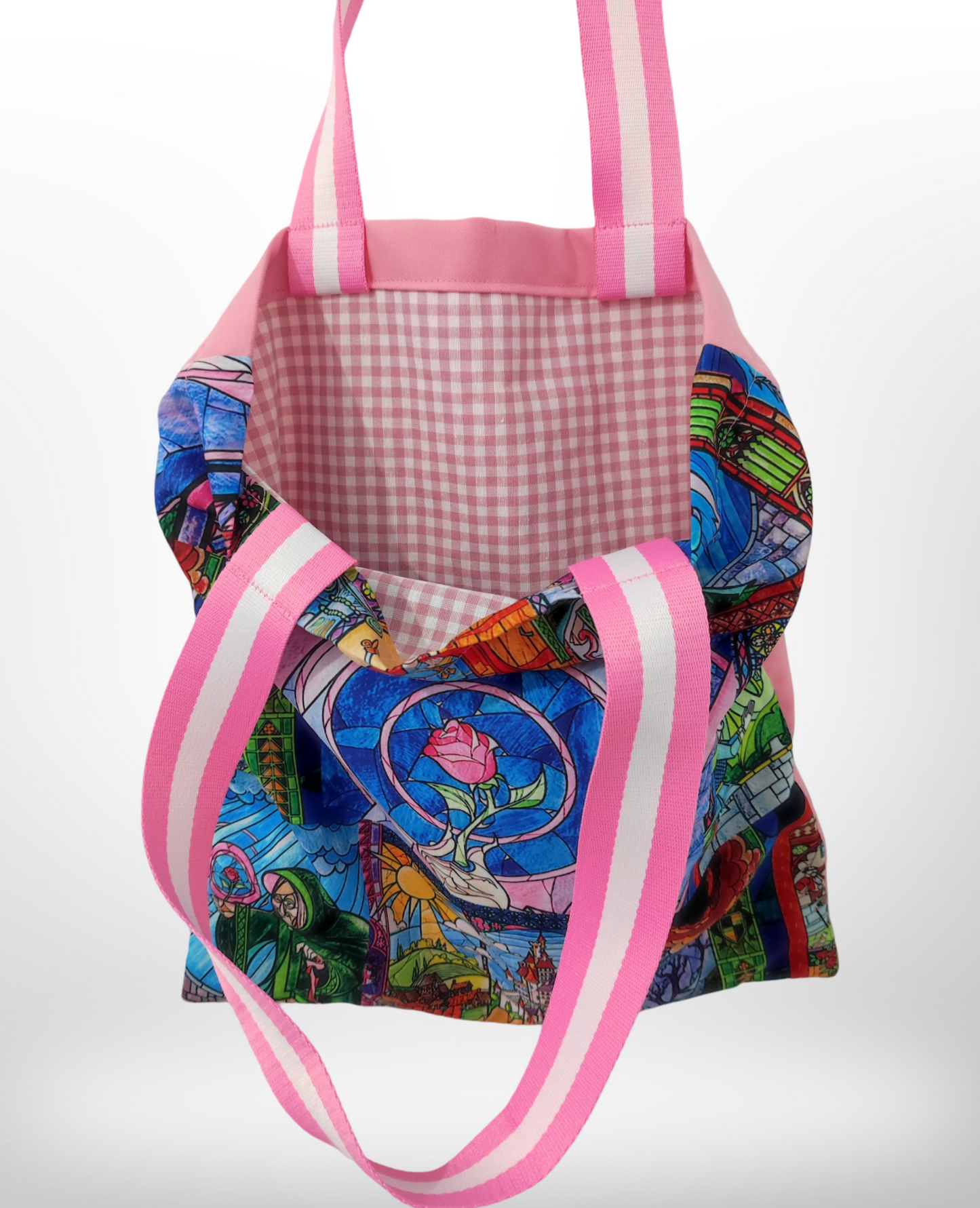 Sac fourre-tout rose La Belle et la Bête