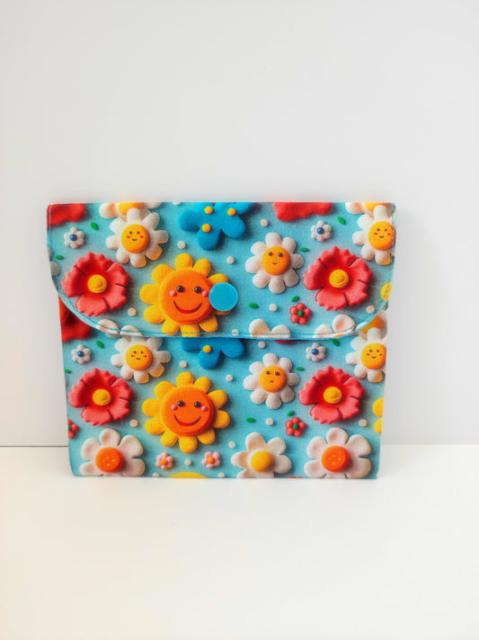 Mini trousse de toilette - Fleurs bleues 3D