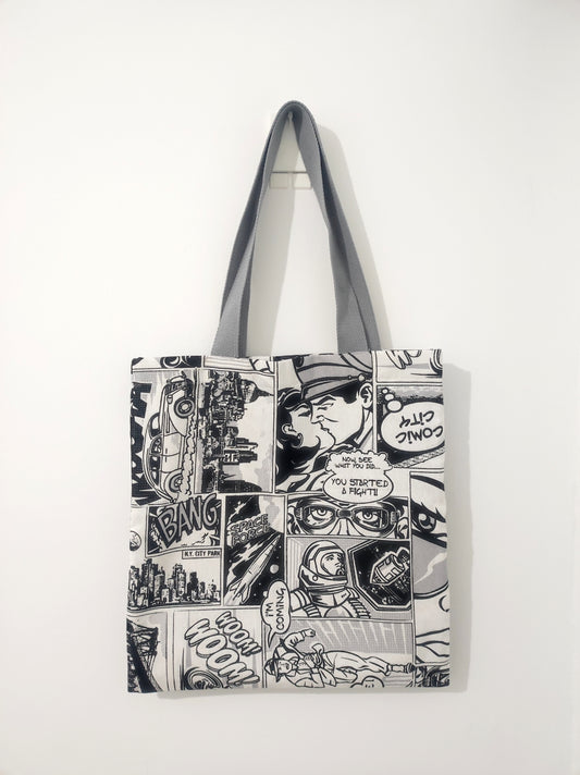 Tote Bag - Comic blanco y negro